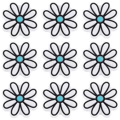 SUNNYCLUE 12Pcs Silicone Focal Beads SIL-SC0001-91-1