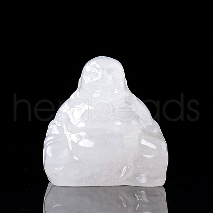Natural Quartz Crystal Carved Healing Buddha Figurines WG68189-08-1