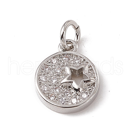 Brass Micro Pave Cubic Zirconia Charms ZIRC-F132-91P-1