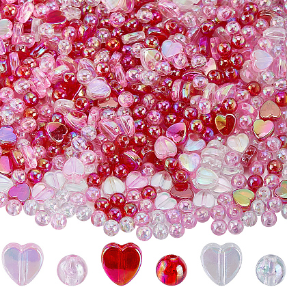 SOFPLATE 1650Pcs Valentine's Day Transparent Acrylic Beads SACR-SP0001-11-1