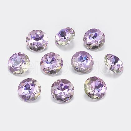 Faceted Glass Rhinestone Charms RGLA-F051-8mm-001VL-1