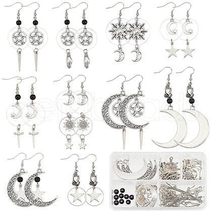 SUNNYCLUE DIY Sun Moon Earring Making Kit DIY-SC0020-34-1