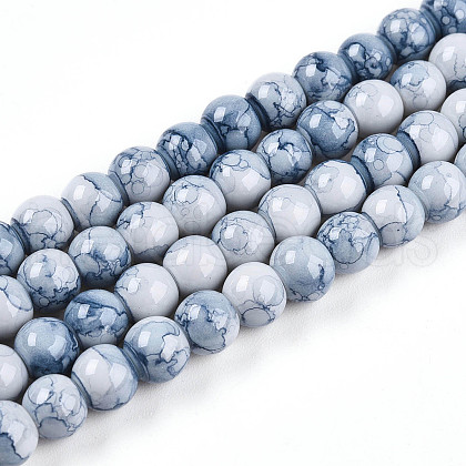 Baking Painted Glass Beads Strands X-DGLA-N003-6mm-C07-1