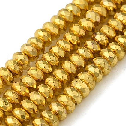 Electroplate Non-magnetic Synthetic Hematite Beads Strands G-L485-06D-G-1