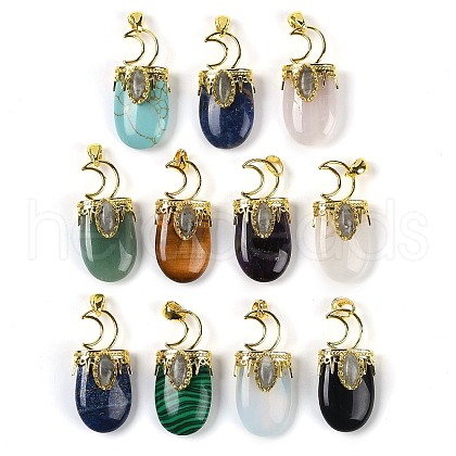 Natural & Synthetic Mixed Gemstone Pendants G-L524-17G-1