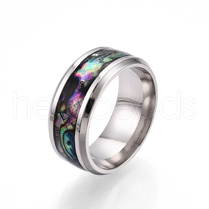 201 Stainless Steel Wide Band Finger Rings RJEW-T005-6-07-1