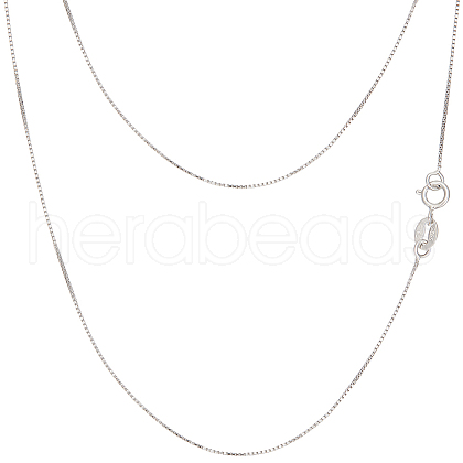 Beebeecraft 2Pcs 925 Sterling Silver Box Chain Necklaces NJEW-BBC0001-13P-1