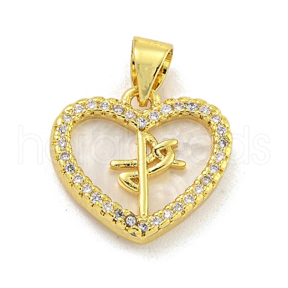 Rack Plating Brass Micro Pave Cubic Zirconia Pendants KK-G513-85G-1