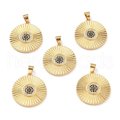 Brass Micro Pave Cubic Zirconia Pendants ZIRC-L100-054G-1