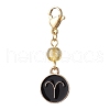 12Pcs Alloy Enamel Flat Round with 12 Constellations Pendant Decorations HJEW-JM02528-4