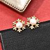 925 Sterling Silver Clear Cubic Zirconia Stud Earrings EJEW-L300-10G-1