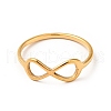 Ion Plating(IP) 201 Stainless Steel Infinity Finger Ring for Women RJEW-G266-24G-1