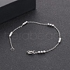 Non-Tarnish 304 Stainless Steel Round Beaded Link Chain Bracelets for Women BJEW-D033-01P-4