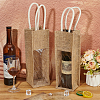 1-Sot Rectangle Linen Wine Storage Bags with Handle ABAG-WH0046-28A-5