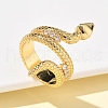 Brass Micro Pave Cubic Zirconia Finger Rings RJEW-Z101-01G-02-1