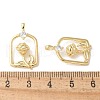 Brass Micro Pave Clear Cubic Zirconia Pendants KK-Q031-12G-3