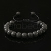 Natural Lava Rock Beads Braided Bead Bracelets for Men FE1044-3