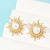 304 Stainless Steel Plastic Imitation Pearl Stud Earrings EJEW-Z110-01G-02-2