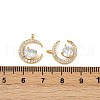 Brass Micro Pave Clear Cubic Zirconia Pendants KK-B137-19G-3