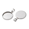 304 Stainless Steel Pendant Cabochon Settings STAS-L282-010P-07-2