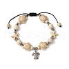 Starfish & Turtle Synthetic Turquoise Braided Beaded Bracelets BJEW-JB10926-03-2