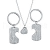 Daddy Mother Daughter Forever Love Family Heart Puzzle Jewelry Sets SJEW-K155-02P-4