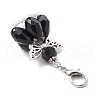 Angel Glass Beaded & Alloy Pendant Decorations HJEW-MZ00189-04-4