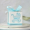 Hollow Stroller BB Car Carriage Candy Box wedding party gifts with Ribbons CON-WH0034-D04-1
