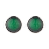 Plain Dome/Half Round Resin Stud Earrings for Women EJEW-JE04799-7