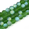 Frosted Transparent Glass Beads Strands GLAA-T032-T8mm-MBB07-1