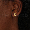 Stainless Steel Flower Stud Earrings DW6550-2