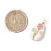 Natural Cowrie Shell Copper Wire Wrapped Pendants PALLOY-JF03834-2