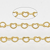 3.28 Feet Soldered Brass Heart Chains X-CHC-T008-03G-1