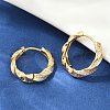 Twist Brass Clear Cubic Zirconia Hoop Earrings EJEW-Q016-19G-4