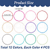AHADERMAKER 48Pcs 12 Colors Carbon Steel Wire Spring Chains Stretch Bracelet BJEW-GA0001-12-2