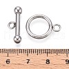 Non-Tarnish 304 Stainless Steel Ring Toggle Clasps STAS-A092-09I-P-3