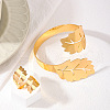 Leaf Alloy Cuff Bangles & Cuff Rings Sets FS-WG68E2E-01-1