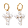 304 Stainless Steel Plastic Pearl Dangle Earrings EJEW-U044-01G-4
