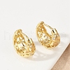 Hollow Triangle Brass Micro Pave Clear Cubic Zirconia Hoop Earring EJEW-M082-12G-5