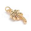 Brass Micro Pave Cubic Zirconia Pendants ZIRC-G165-01G-3