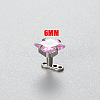 Stainless Steel Cubic Zirconia Square Dermal Anchor Base/Top for Women Men WG87C2F-04-1