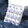 Ion Plating(IP) 304 Stainless Steel Round Stud Earrings EJEW-C099-17E-1
