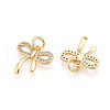 Brass Micro Pave Cubic Zirconia Charms KK-N257-43G-2