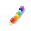 2Pcs Rainbow Color Glass Seed Bead Pendants PALLOY-JF02526-02S-2