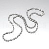 Tarnish Resistant 304 Stainless Steel Ball Chain Necklaces CHS-O006-C-2.4mm-2