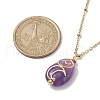 Natural Amethyst with Brass Pendants Necklaces NJEW-JN04679-02-3