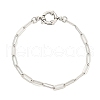 Tarnish Resistant 304 Stainless Steel Paperclip Chain Bracelets for Women BJEW-Q344-03P-1