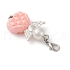 Angel Plastic Pearl & Acrylic Pendant Decorations HJEW-JM03466-5