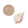 Natural Conch Shell Copper Wire Wrapped Pendants PALLOY-TA00200-2