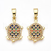 Brass Micro Pave Cubic Zirconia Pendants KK-N257-02G-1